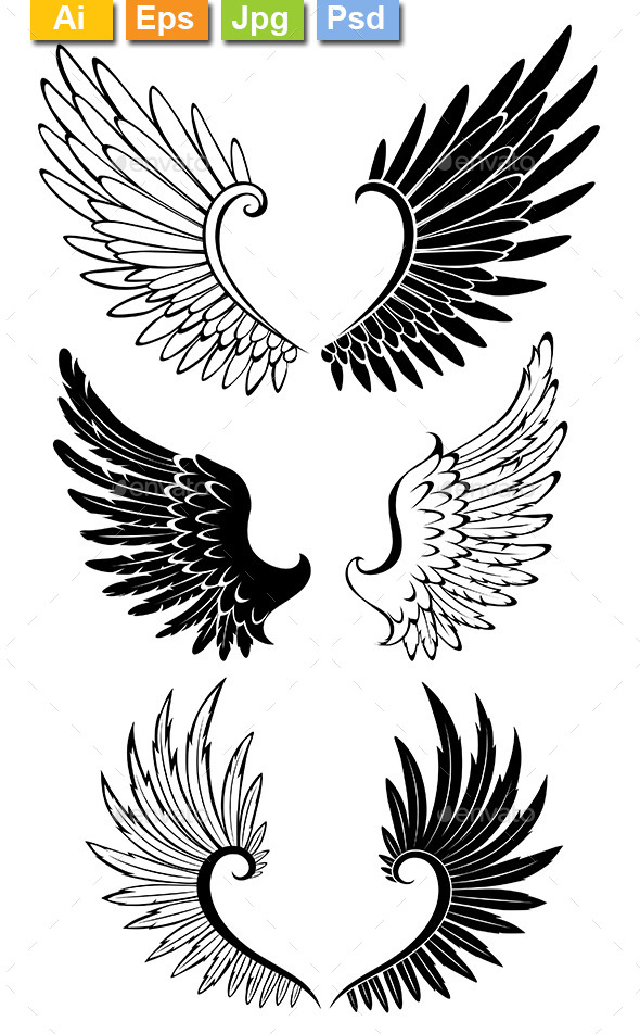 Set of Wings for Tattoo (Tattoos)