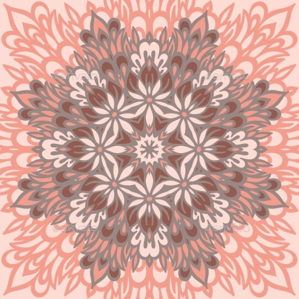 Flower Mandala Abstract Background (Decorative Symbols)