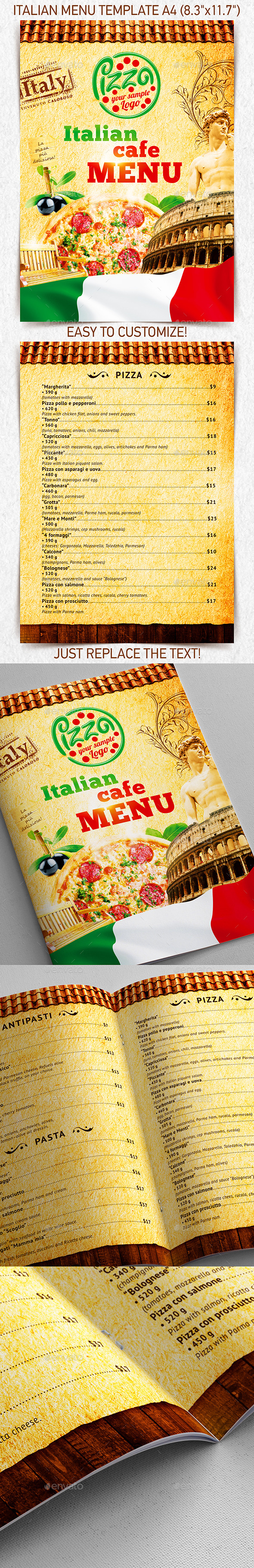 Italian Menu Template vol.2 - Food Menus Print Templates