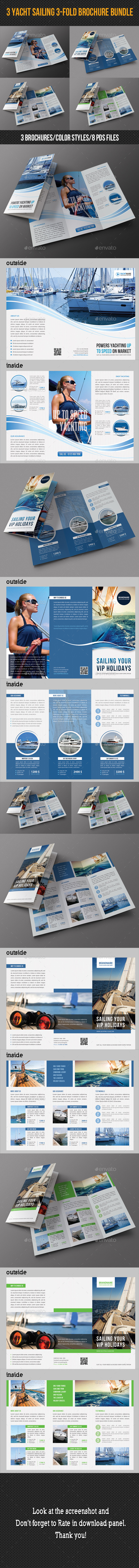 GraphicRiver 3 in 1 Sailing Travel Trifold Brochure Bundle 8909951 GraphicRiver 3 in 1 Sailing Travel Trifold Brochure Bundle 8909951