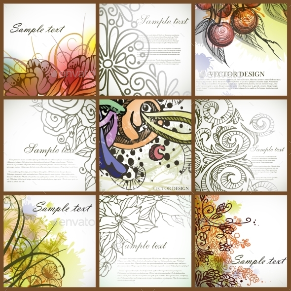 GraphicRiver Set Of Floral Backgrounds 8911282 GraphicRiver Set Of Floral Backgrounds 8911282