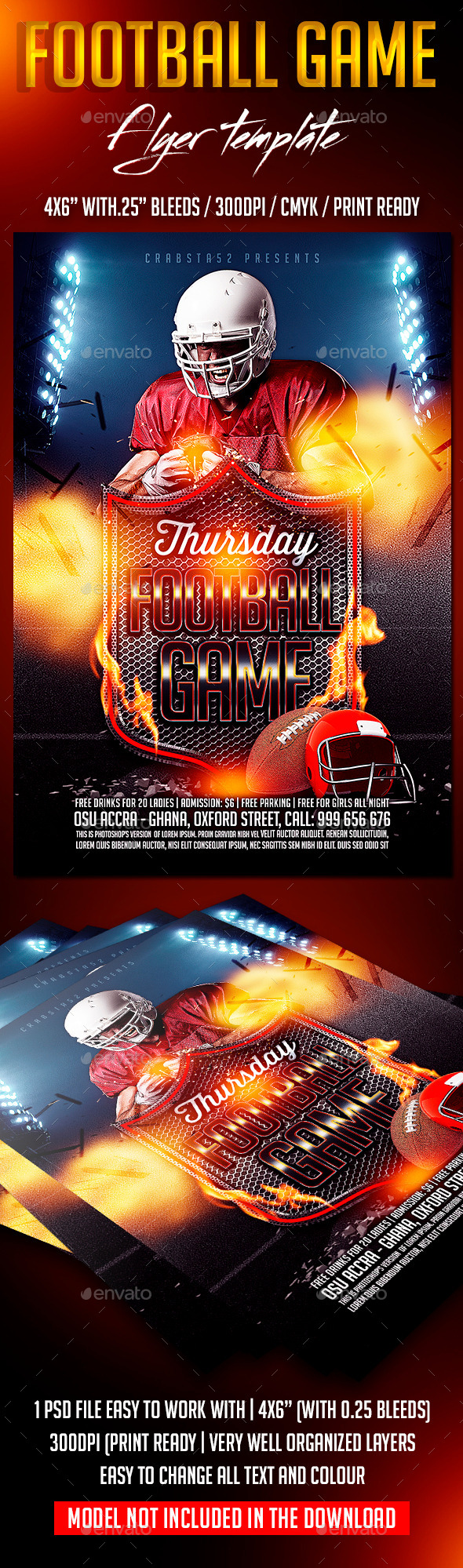 GraphicRiver Football Game Flyer Template 8913205 GraphicRiver Football Game Flyer Template 8913205