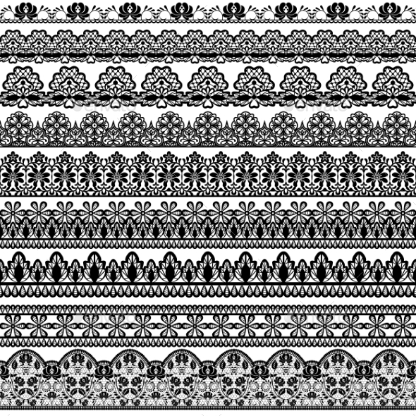 GraphicRiver Black Lace Borders 8914003 GraphicRiver Black Lace Borders 8914003