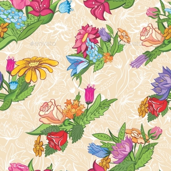 GraphicRiver Vintage Bright Floral Pattern 8915025 GraphicRiver Vintage Bright Floral Pattern 8915025