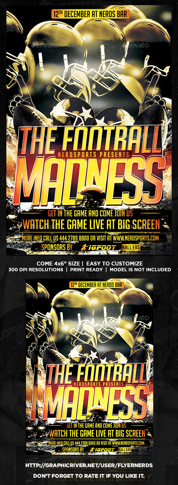 GraphicRiver Football Madness Flyer 8916147 GraphicRiver Football Madness Flyer 8916147