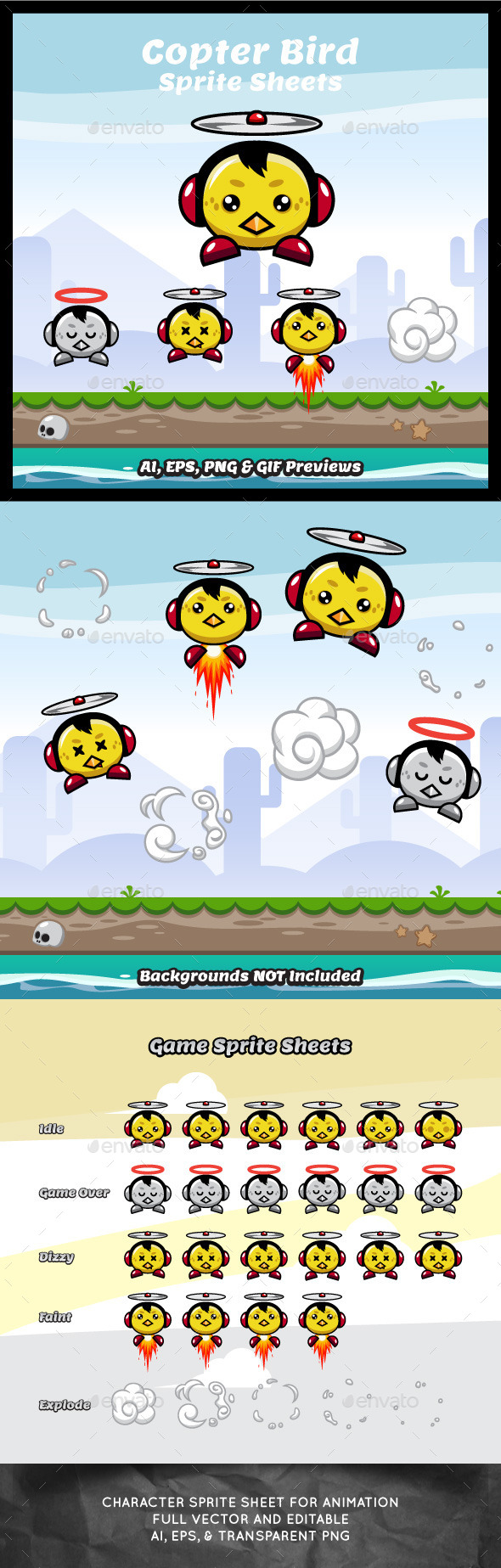 GraphicRiver Copter Bird Game Character Sprite Sheets 8916544 GraphicRiver Copter Bird Game Character Sprite Sheets 8916544