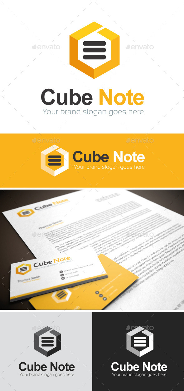 GraphicRiver Cube Note Logo Template 8892914 GraphicRiver Cube Note Logo Template 8892914