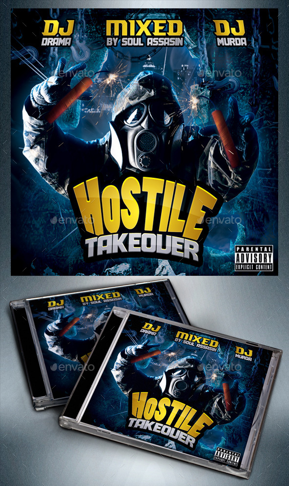 GraphicRiver Hostile Takeover Mixtape Flyer or CD Template 8907392 GraphicRiver Hostile Takeover Mixtape Flyer or CD Template 8907392