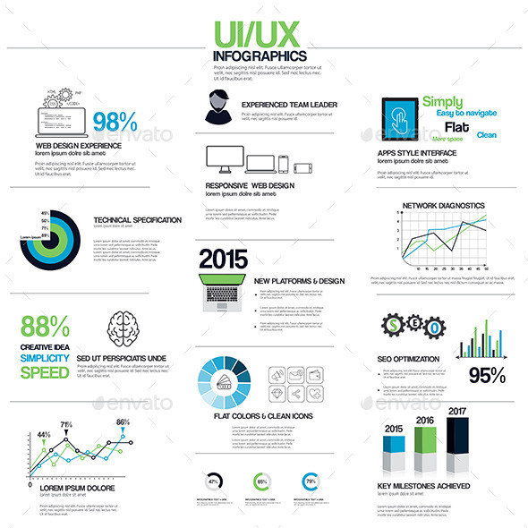 Flat UI/UX Infographic Elements (Infographics)