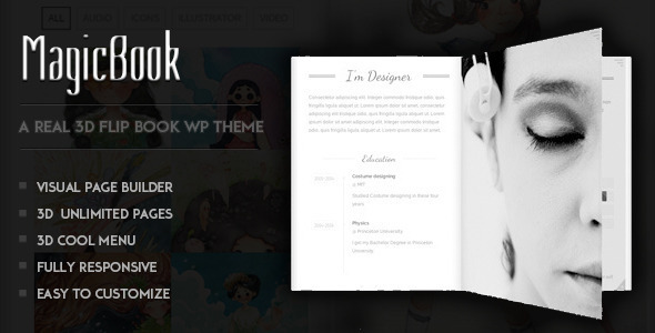 MagicBook - A 3D Flip Book WordPress Theme