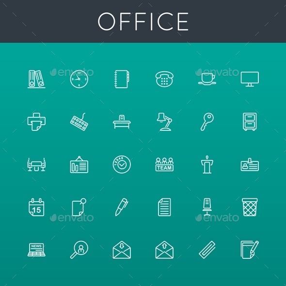 GraphicRiver Office Line Icons 8922634 GraphicRiver Office Line Icons 8922634