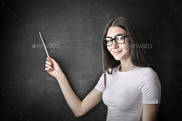 Young woman teaching something (Misc) Photo Download