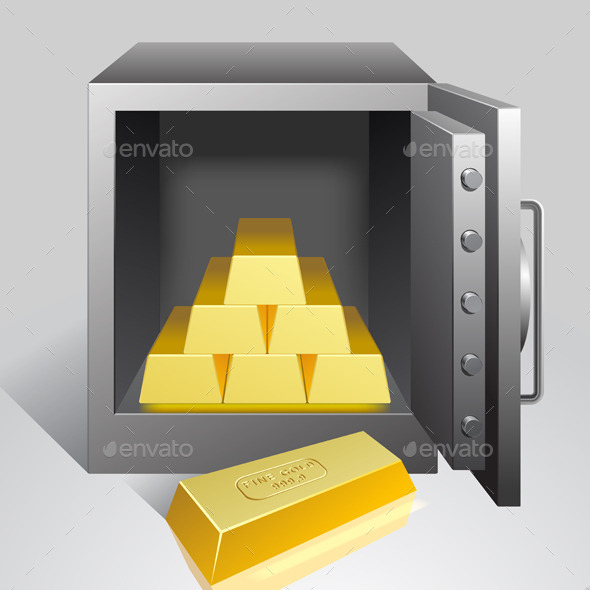 GraphicRiver Safe with Gold 8923213 GraphicRiver Safe with Gold 8923213