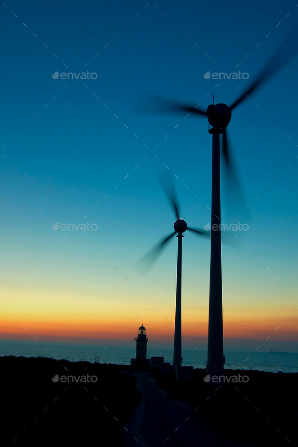 Wind mill in sunset (Misc) Photo Download