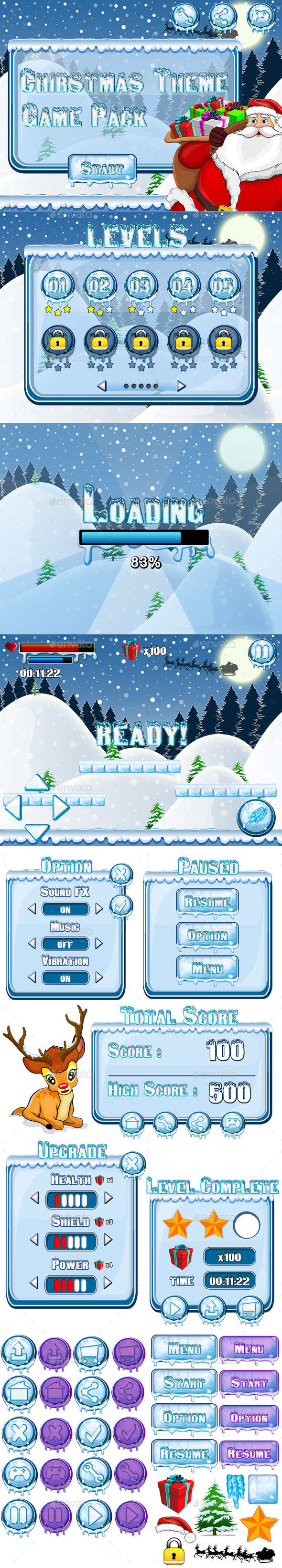 GraphicRiver Mobile Game Pack Christmas Theme 8923961 GraphicRiver Mobile Game Pack Christmas Theme 8923961