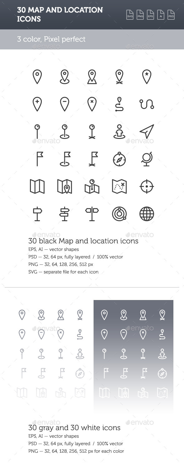 GraphicRiver Map and Location Icon Set 8927111 GraphicRiver Map and Location Icon Set 8927111