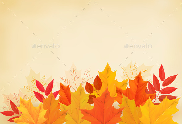 GraphicRiver Retro Autumn Background with Colorful Leaves 8927423 GraphicRiver Retro Autumn Background with Colorful Leaves 8927423