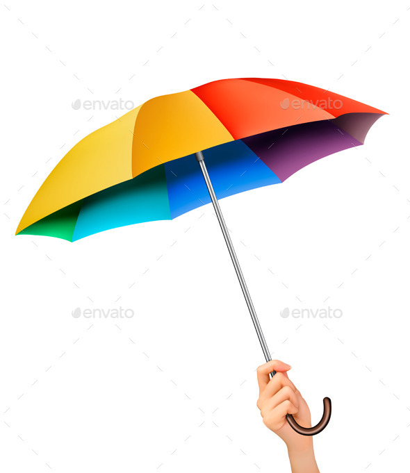 GraphicRiver Hand with a Rainbow Umbrella 8927442 GraphicRiver Hand with a Rainbow Umbrella 8927442
