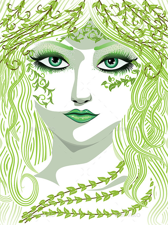 GraphicRiver Spring Girl Face 8928432 GraphicRiver Spring Girl Face 8928432