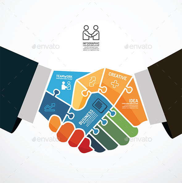 Businessman Handshake Jigsaw Template