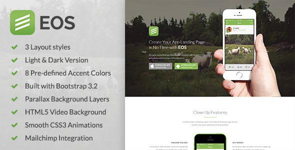 ThemeForest EOS A Responsive Bootstrap 3 App Landing Page 8880564 ThemeForest EOS A Responsive Bootstrap 3 App Landing Page 8880564