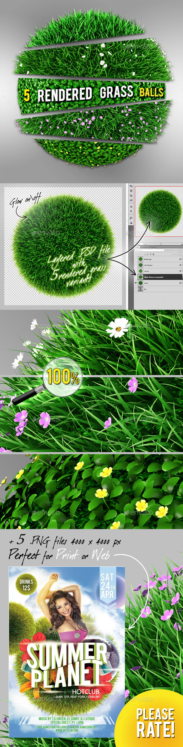 GraphicRiver 5 Grass Flowers Balls 8929390 GraphicRiver 5 Grass Flowers Balls 8929390