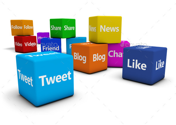 Social Media Web Signs On Cubes (Misc) Photo Download