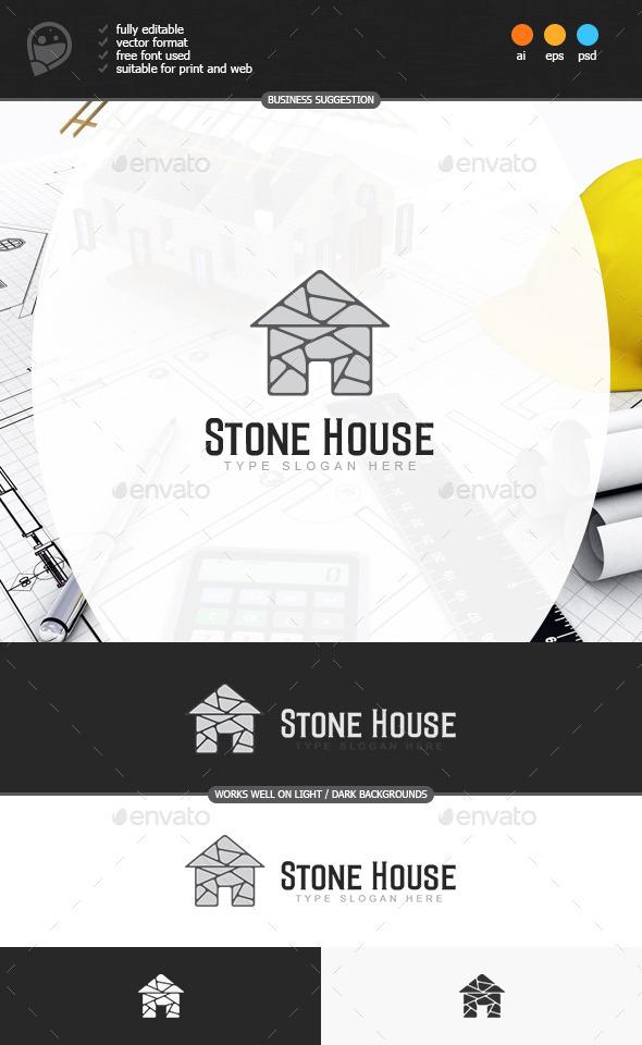 GraphicRiver Stone House Logo Template 8931516 GraphicRiver Stone House Logo Template 8931516