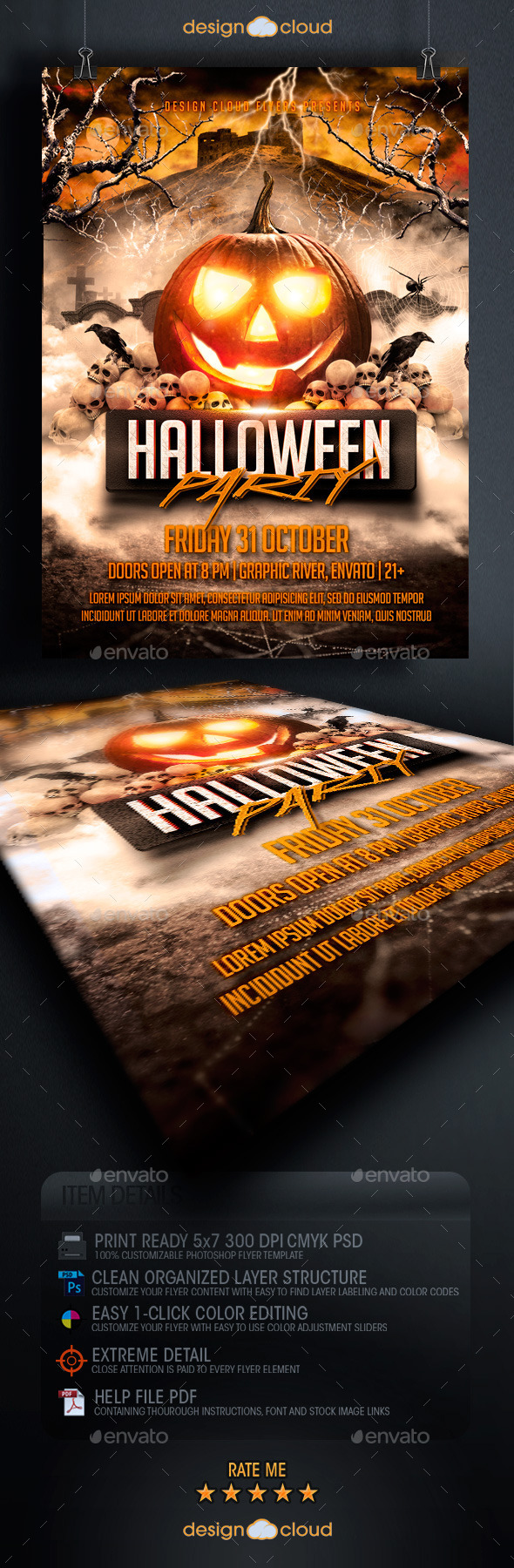 GraphicRiver Halloween Party Flyer Template 8915370 GraphicRiver Halloween Party Flyer Template 8915370