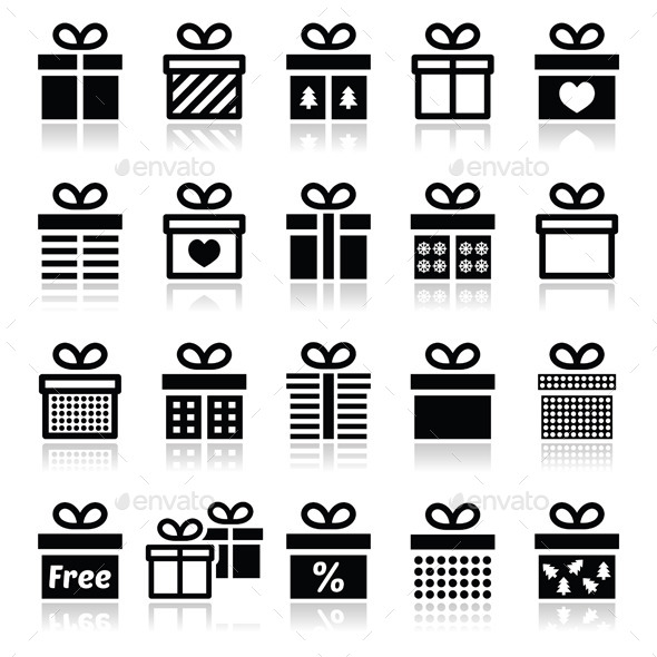 GraphicRiver Present Gift Box Vector Icons Set 8932198 GraphicRiver Present Gift Box Vector Icons Set 8932198