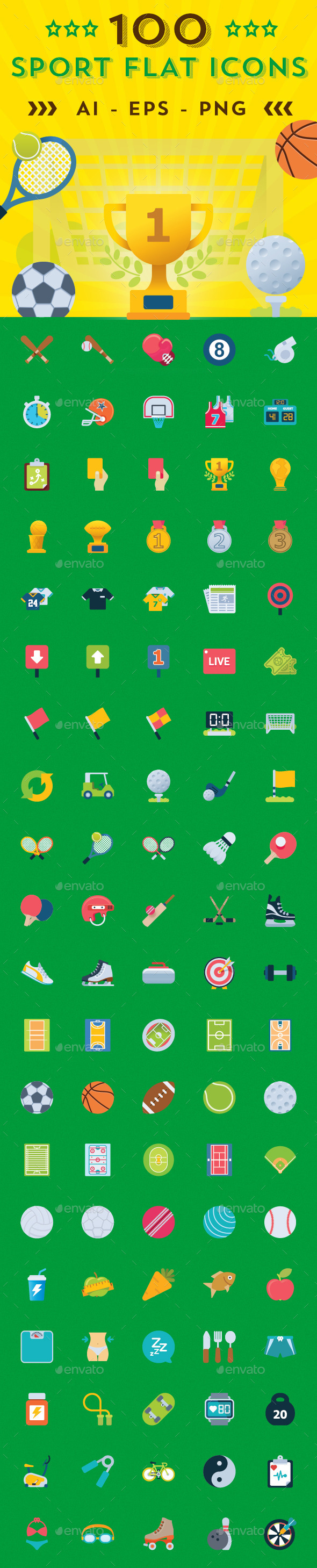 GraphicRiver Sports Shop Flat Icons 8932591 GraphicRiver Sports Shop Flat Icons 8932591