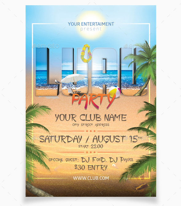 GraphicRiver Luau Party 7998990 GraphicRiver Luau Party 7998990