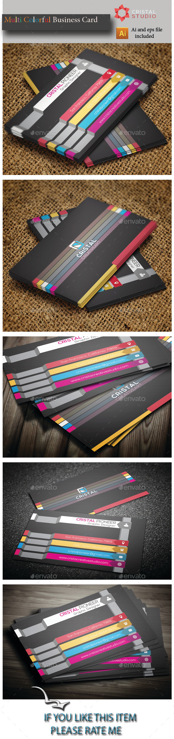 Multi Colour Business Card (Creative)