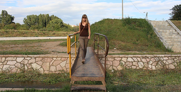 Girl Crossing the Small Bridge 2 Girl Crossing the Small Bridge 2