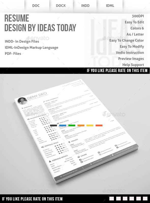 GraphicRiver Resume Template 8934279 GraphicRiver Resume Template 8934279
