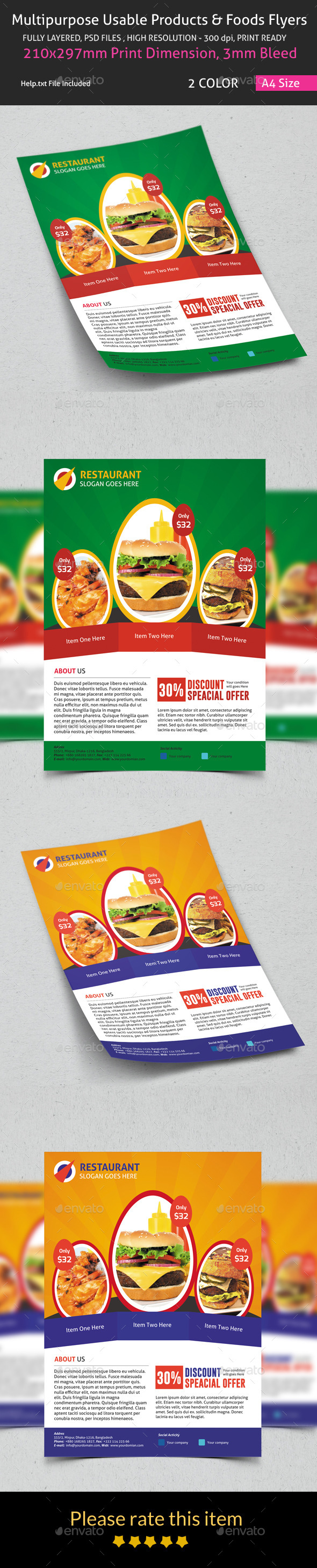 GraphicRiver Multipurpose Usable Products & Foods Flyers 8934327 GraphicRiver Multipurpose Usable Products & Foods Flyers 8934327