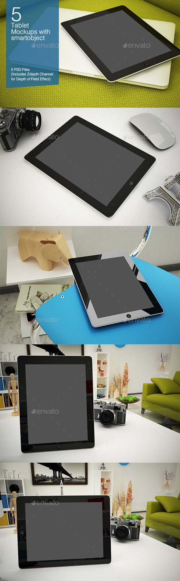 GraphicRiver Tablet Mockup 5 Poses 8927368 GraphicRiver Tablet Mockup 5 Poses 8927368