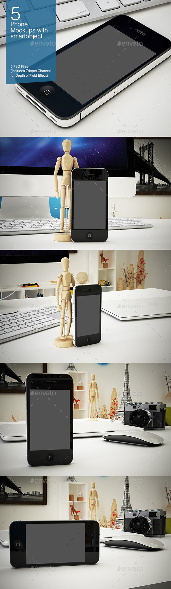 GraphicRiver Phone Mockup 5 Poses 8927374 GraphicRiver Phone Mockup 5 Poses 8927374