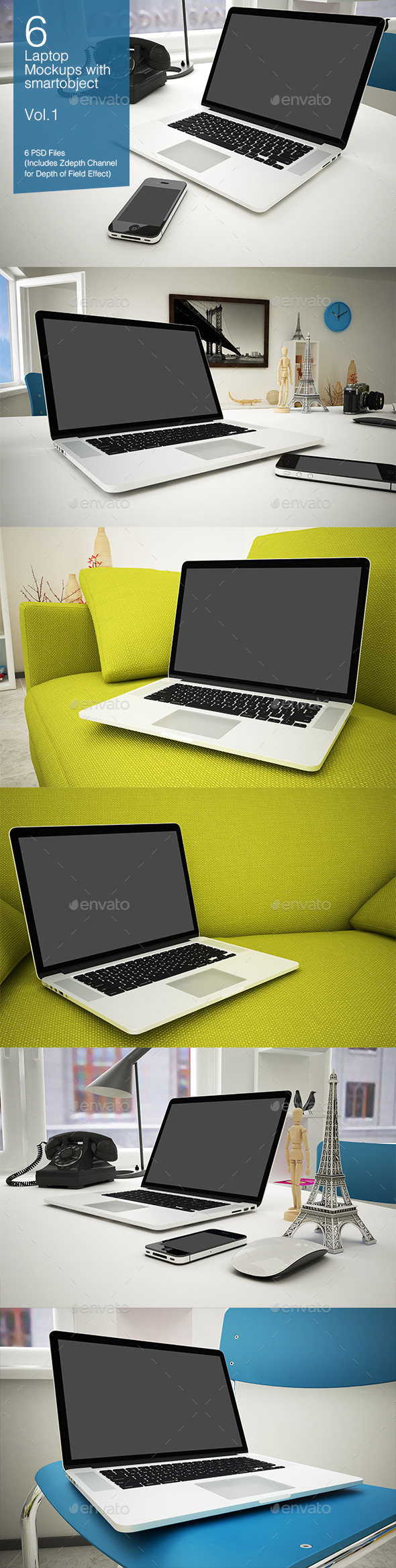 GraphicRiver Laptop Mockup 6 Poses Vol.1 8927410 GraphicRiver Laptop Mockup 6 Poses Vol.1 8927410