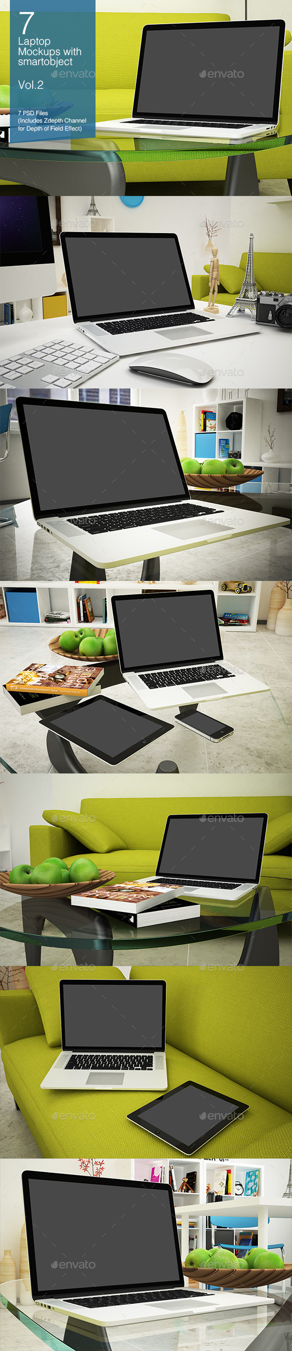 GraphicRiver Laptop Mockup 7 Poses Vol.2 8927426 GraphicRiver Laptop Mockup 7 Poses Vol.2 8927426