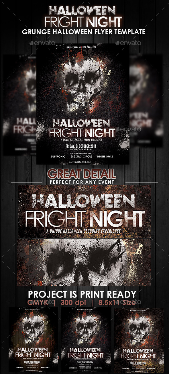 GraphicRiver Halloween Fright Night Grunge Flyer Template 8934944 GraphicRiver Halloween Fright Night Grunge Flyer Template 8934944