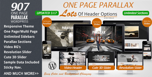 907 - Responsive WP One Page Parallax - Portfolio Creative