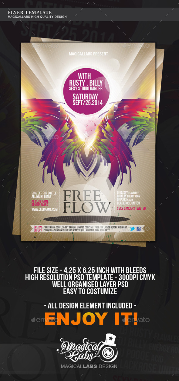 GraphicRiver Free Flow Flyer Template 8892995 GraphicRiver Free Flow Flyer Template 8892995