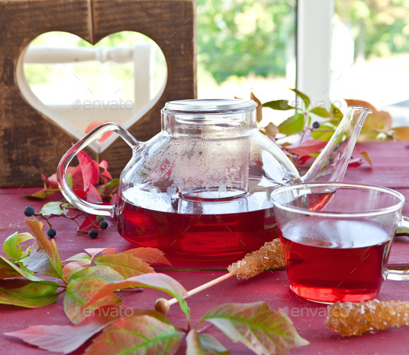 Tea and colorful leaves (Misc) Photo Download