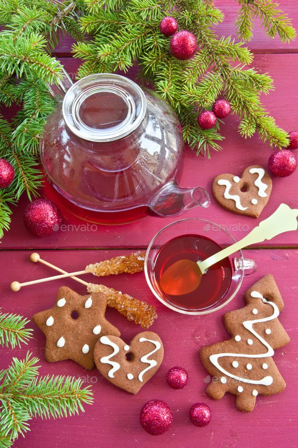 Tea and christmas cookies (Misc) Photo Download