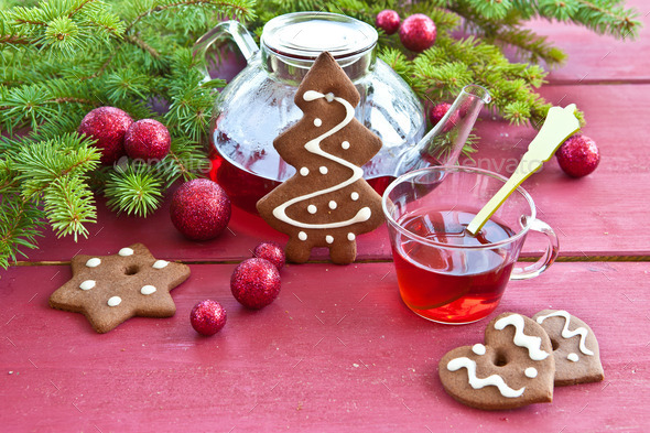 Tea and christmas cookies (Misc) Photo Download