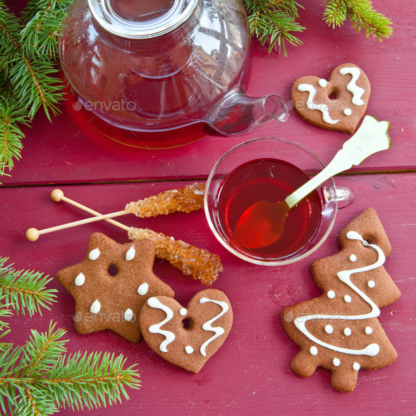 Tea and christmas cookies (Misc) Photo Download