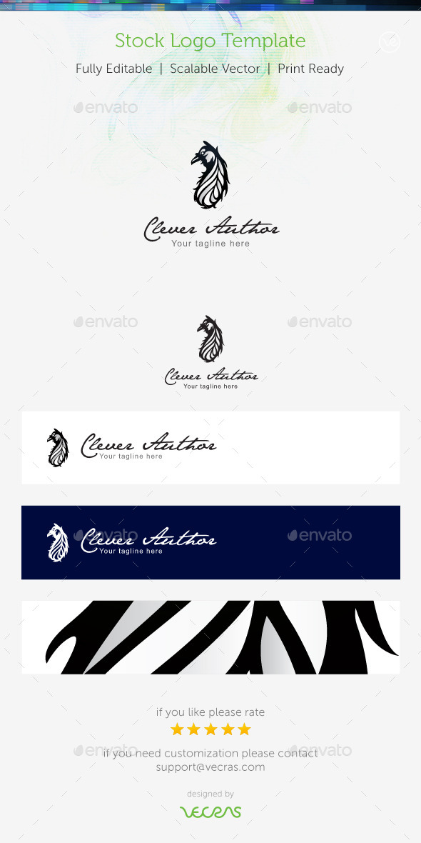 Clever Author Logo Template (Animals)