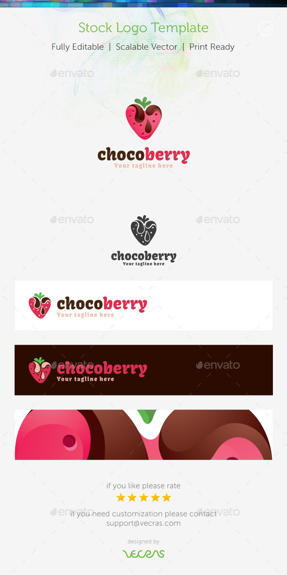 ChocoBerry Stock Logo Template (Food)