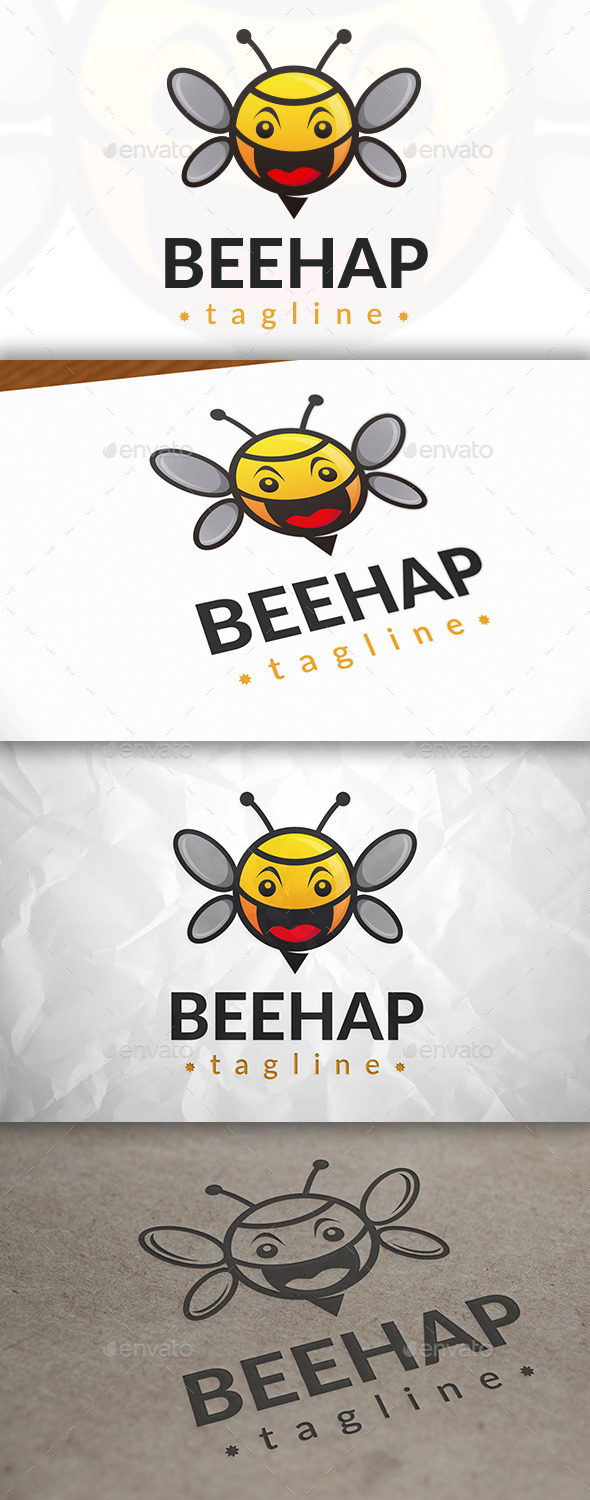 Happy Bee Logo (Animals)